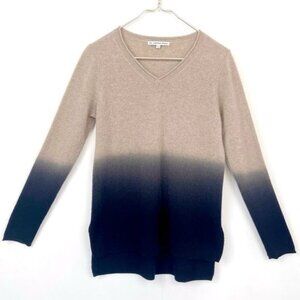 The Cashmere Project 100% Cashmere Gray, Black Ombre Sweater Small